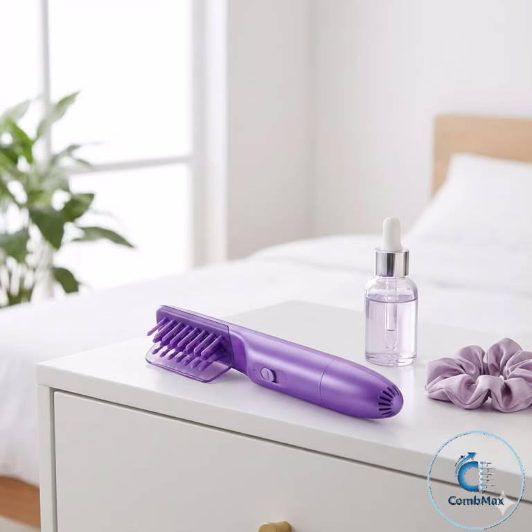 CombMax™ Pocket Styler: Mini Escova Alisadora para Barba e Cabelo Curto (Viagem)